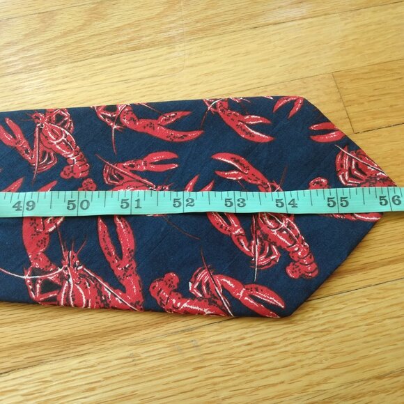 Vintage Lobster Neck Tie Novelty Necktie "An Original by Kelly Design" Red Blue - Picture 10 of 11